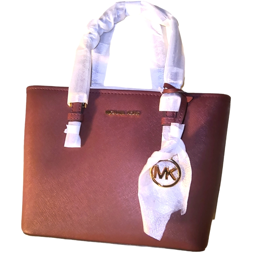 Michael Kors Jet Set Travel XS Saffiano Leather in Dark Cherry Crossbody - Picture 1 of 13